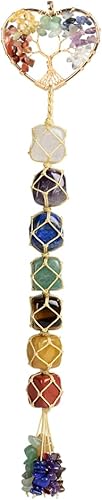 Miniatura 29 de Anjiucc Árbol de la vida de cristal curativo de 7 chakras para colgar en la pared, decoración de interiores, decoración de ventanas, meditación