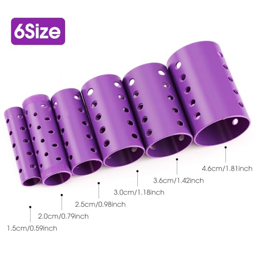 WILLBOND 141 Pcs Hair Rollers Set Include Plastic Hair Rollers with Pins and Clips(Purple)
