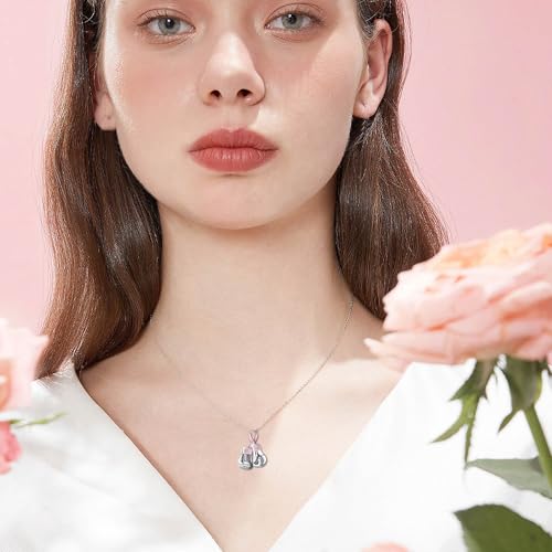 925 Sterling Silver Boxing Gloves Breast Cancer/Suicide Awareness/Bring Them Home/Wave/Moon Phase/Basketball/Airplane Pendant Necklace Awareness Jewelry for Women Sister Mom Grandmother2