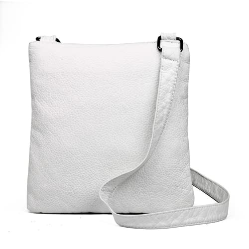 image for SCOFY FASHION Soft Leather Multi Pockets Crossbody Bags for Women Vint