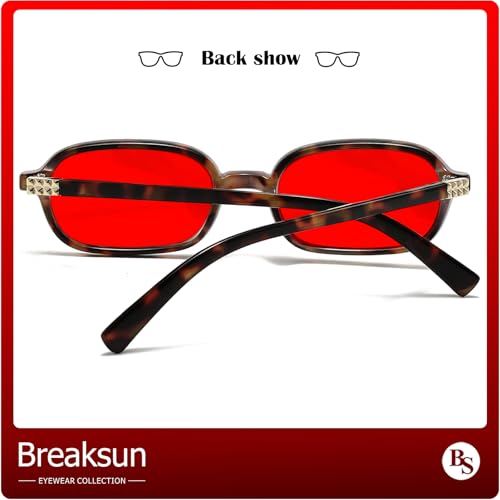 Image of Breaksun Retro Rectangle Glasses for Women Men Small Square Blue Light Blocking Glasses Vintage Eyeglasses