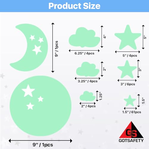 Vinilos decorativos estrellas y lunas brillan en la oscuridad miniatura 7