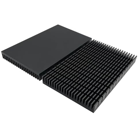 Awxlumv Aluminum Large Heatsink 5.9 x 3.6 x 0.59 Inch /150 x 93x 15 mm Black Heat Sinks Fins for Cooler RTX 3090 3080 ti Backplate PCB LED Motherboard (2 Pcs) Cover