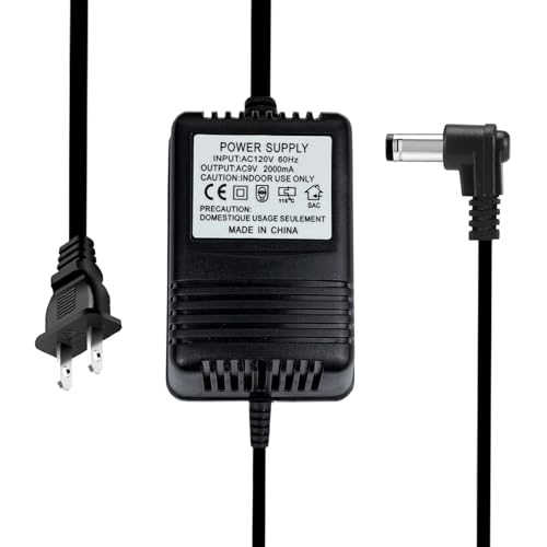 ANYINELEC 9V 2000ma AC Adapter, Guitar Effect Power Supply for Line 6 POD XT Live DL4 Digitech RP GNX Multi Delay Pedal, Compatible with Johnson PSS3120 J-Station, GNX3000, Genesis-3 Guitar Processor