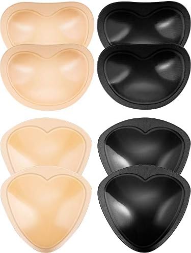 4 Paires De Coussinets De Soutien-Gorge Amovibles Push-Up - Taille ~13.5x13 Cm - Noir - Mousse Léger Et Confortable