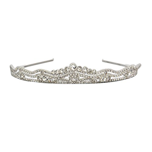 Valdler Rhinestone Crown Headband Tiara for Wedding Bridal Prom LCR08-44