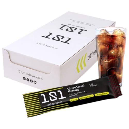 101 Other Level Barritas Energéticas Gummy Pack 30 Barritas de 40 gr - Sabor Cola - Gominolas Deportivas de Carbohidratos para Ciclismo, Running y Trail - Energía Rápida y Fácil Digestión