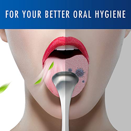 Stainless Steel Tongue Scraper Cleaner - Fresh Breath Tongue Scrapers Medical Grade Metal Tongue Scraping Cleaner with Carrying Case 3 Convenient Cleaning Tables for Oral Care
