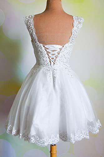 Image of Sweetheart Homecoming Dress Lace Appliques Prom Dress Beaded Lace Mini Dresses