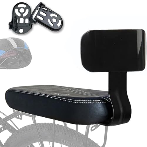 LIBRNTY Bike Siège Arrière+Pédales arrière de vélo,2024 Nouveau Dossier épaissi,Siège de vélo Universel pour,Confortable pour Les Les Adultes(2 pièces)