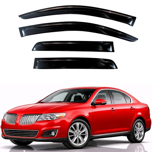 Image of KPY Rain Guards Fit for 2009-2011 Lincoln MKS, Out-Channel Window Visors Vent Wind Deflectors 4PC, Car Accessories for 09-11 Lincoln MKS