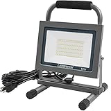 LEPOWER 50W LED Work Lights Stand Outdoor, 5000LM Flood Work Light with Plug, 6000K White Light,...