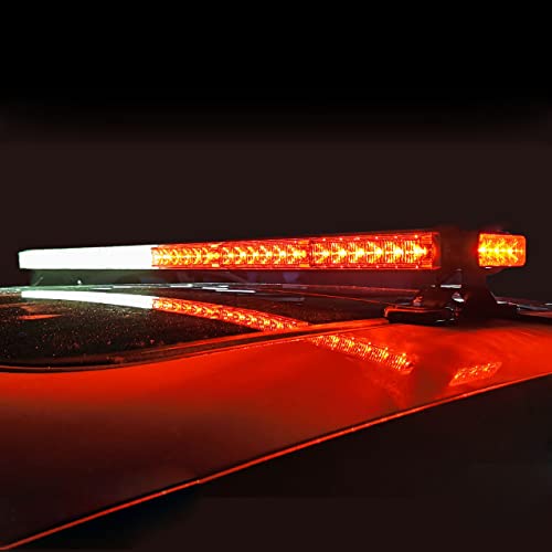 Evershine Signal 38.2 Inch 78 Led Strobe Flashing Light Bar Double Side Emergency Hazard Warning Lighting Bar With Magnetic For Car Truck Roof Safety-Amber White(6-Bar) #TOP24