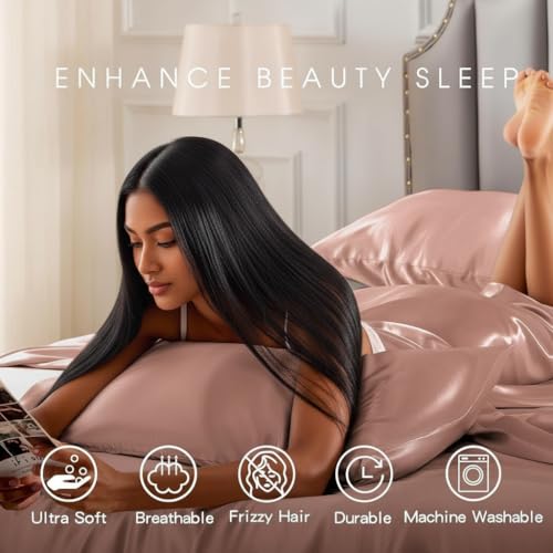 Image of Soft and Silk Satin Bedsheet for Single Bed - 400 TC Romantic Bedsheet Set for Bedroom | Bridal Wedding Bedsheet with Pillow Cover | Ideal for Gifting Silver Gray, Single Bed
