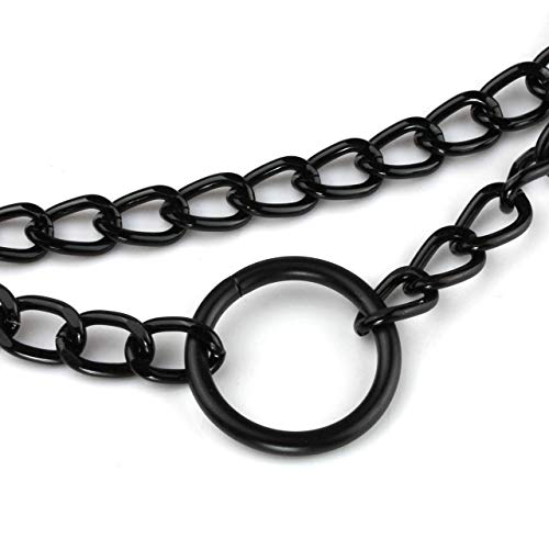 MANFNEE PU Leder Choker Punk Goth Emo Circle Kette Choker Halsband Halskette für Frauen Männer verstellbar