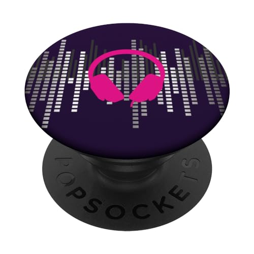 Pink Headphones for artists, DJs, Men or Women Music Lover PopSockets Swappable PopGrip