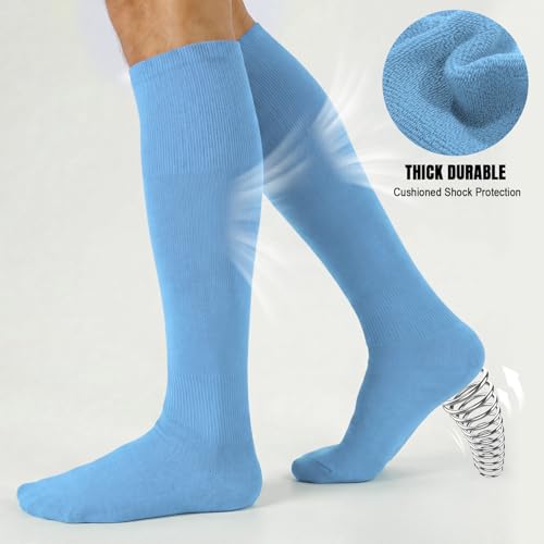 Image of XZQTIVE Baseball Softball Socks and Baseball Softball Belt Combo Set Knee-High Soccer Socks for Kids Youth Adult