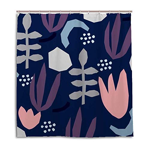 Rideau de douche anti éclaboussures polyester lavable pour tringle standard