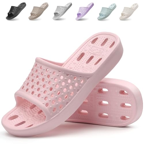 Image of Xomiboe Shower Shoes Men Quick Drying Women Shower Sandals Non-Slip Comfortable House Slippers Bathroom Hotel Flip Flops Slides With Students Gym