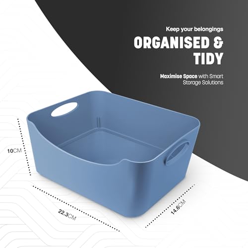 Schwarz Aufbewahrungsbox aus Kunststoff - 5 St. Ordnungsboxen für Küche, Haus oder Büro, Aufbewahrungskörbe für Regale, Schubladen, Wäsche, Schrank, Kunststoffbox, Körbe & Behälter (25,5 x 17 x 11cm)