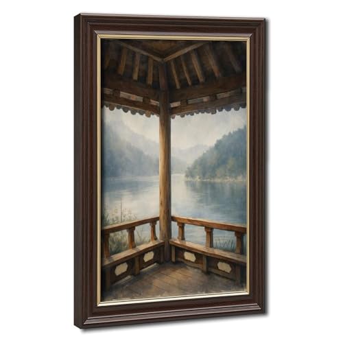 Aquarelle rétro de Hanok coréen en duo de toiles : le cadeau déco idéal