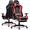 GTPLAYER Gaming Chair with Bluetooth Speakers, Adjustable Backrest and Height, 3D Armrests, Footrest, Ergonomic Computer Chair for Gamers (Brick Red)