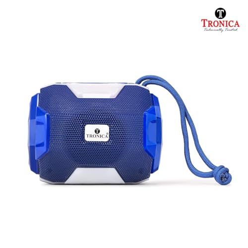Image of TRONICA Hunter 12W Bluetooth Wireless Speaker, Rechargeable Portable Sound System with FM, USB, AUX, Easy-Carry String & Free Jute Bag Packing (Colour May Vary)