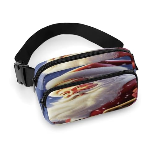 Sac banane motif Père Noël avec sangle réglable, cadeau idéal sport voyage