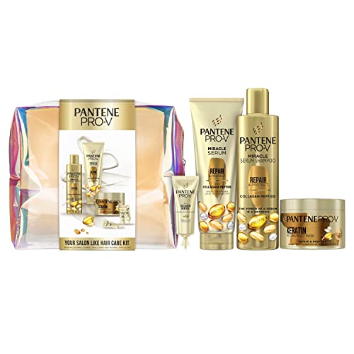 Pantene Pro-V Gift Set for Women, Repair & Care, 4 Products: Shampoo 250 ml, Serum Conditioner 220 ml, Intensive Care Shots 3 x 10 ml, Hair Mask 300 ml