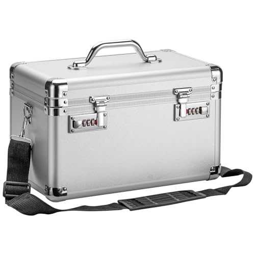 Grande boîte à verrouillage 38cm | Coffre de rangement sécurisé à code pour documents et remèdes