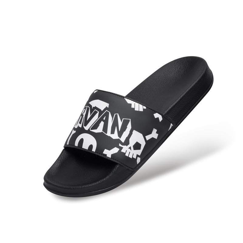 Image of ARVAN Mens Graphic Print EVA Sliders | Lightweight Slip-On Slippers with Cushioned Sole | Casual Open-Toe Slides