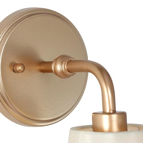 Image of Gold Wall Sconce, Modern 1-Light Sconces Wall Lighting with Fabric Shade for Bathroom, Bedroom, Kitchen and Living Room