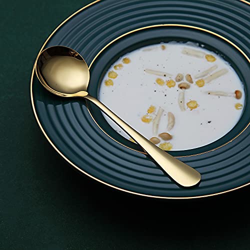 Berglander 6 pezzi Cucchiai da zuppa oro, posate a...