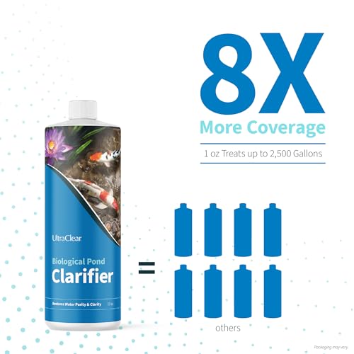 Image of Pond Clarifier for Outdoor Ponds - Treats up to 80,000 Gallons - Concentrated Live Beneficial Bacteria - - Clears Cloudy Pond Water - Safe for Fish, Plants, Pets and People