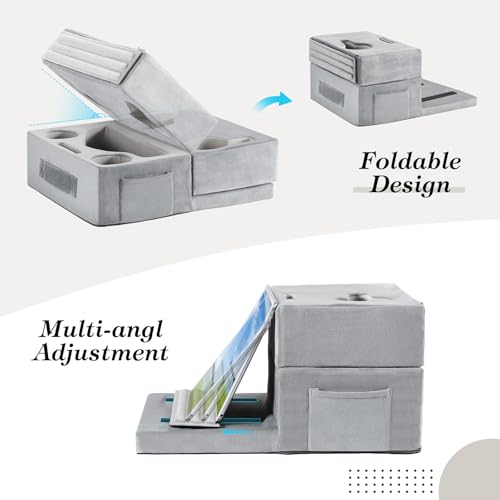 image for Luxspire Couch Cup Holder, Couch Caddy with 8 Holes and Side Pocket, C