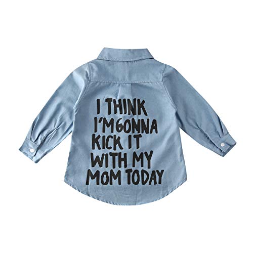 I Think Im Gonna Kick it with My Mommy Today Toddler Little Girl Button Down Shirt Jacket