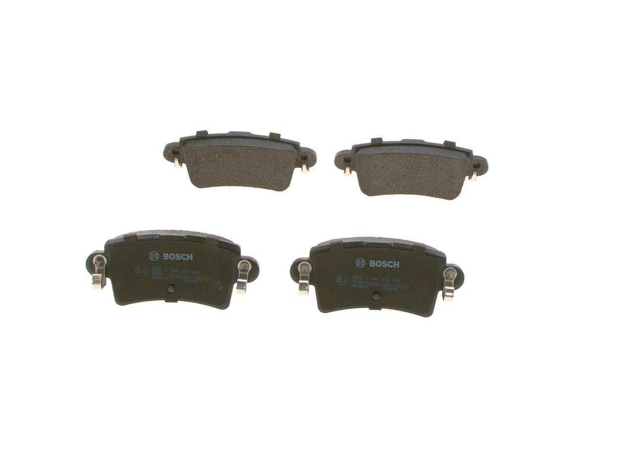 Bosch BP391 - Brake Pads Car Rear Axle - Bosch Quality - Reduced Noise and Dust - ECE-R90 Certified - Copper-Free - 1 Set of 4 Pads - With Accessories