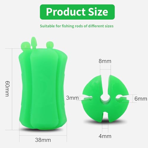 8PCS Portable Fishing Rod Fixed Ball,Multi-Function Rubber Fishing Pole Clip,Silicone Fishing Rod Straps,Wear Resistant Fastener Binding Clip Tight Fishing Accessories for Various Sizes Fishing Pole