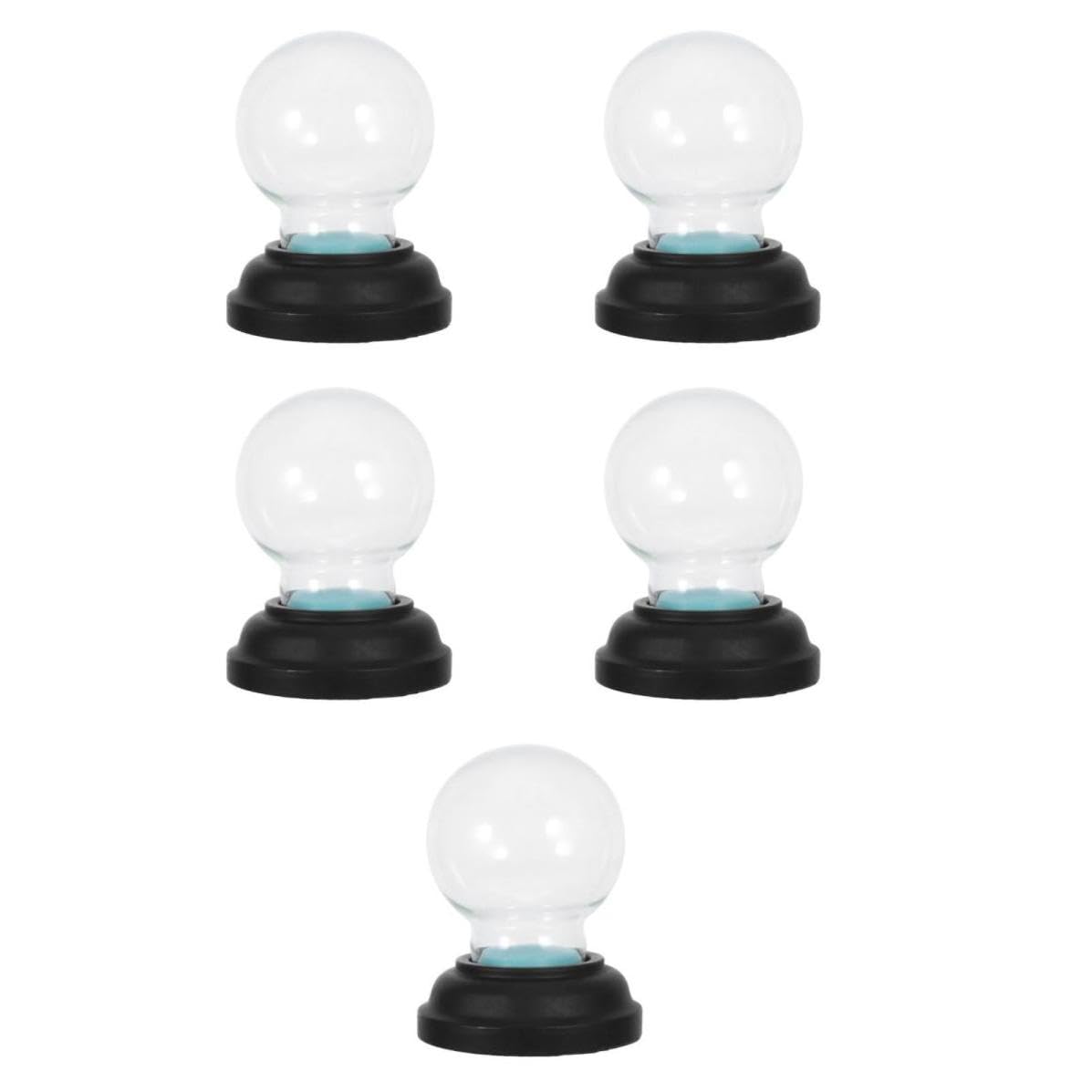 Toyvian 5 Piezas Cúpula de Bola de Nieve Transparente Gruesa para Navidad, | Tapa Roscada Reutilizable, Fácil de Limpiar, para Decoraciones Festivas y Hogar Navideño