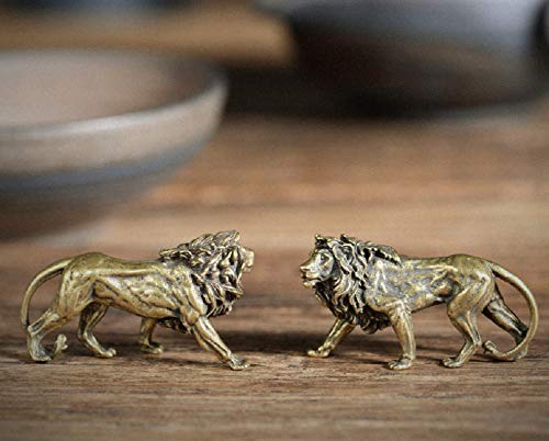 Estatua de León Feng Shui de Latón para Decoración miniatura 5