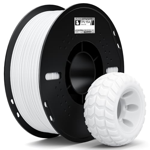 Image of ELEGOO TPU Filament 1.75mm White 1KG, 95A Flexible Soft 3D Printing Filament 1KG Spool(2.2lbs) Fits for Most FDM 3D Printers