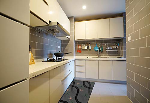 Alfombrilla antideslizante de cocina impermeable y lavable con diseño de triángulos 4