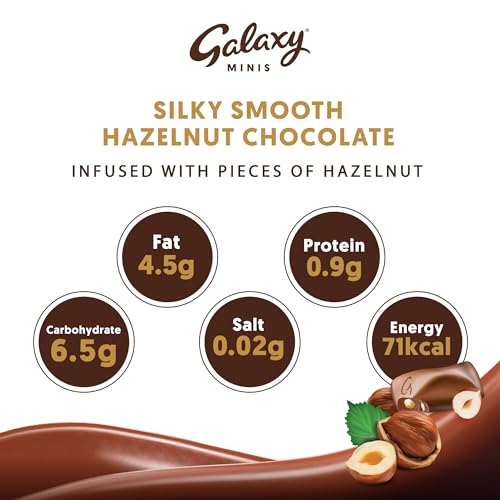 Galaxy Chocolate Minis Hazelnut Chocolate Bars 137.5g, 11 Bars