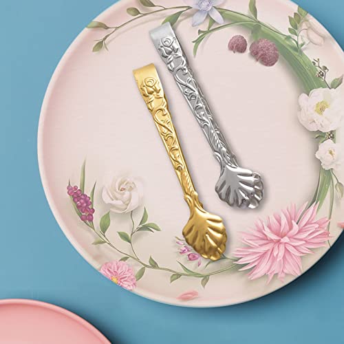 Mini Tongs For Appetizer Sugar Tongs Small Tongs For Ice Cube Rose Handle Tong For Serving Food Party Supplies For Tea Party #TOP1