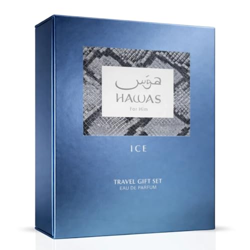 Image of RASASI Hawas Ice For Men 2 piece Travel Set Eau De Parfum Spray 100ML (3.4 Oz) & 8ml (0.27 Oz)