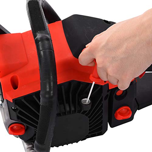 Gasoline Chainsaw 20 Inch Gas Chain 2 Strokes Automatic Chain Oiler Anti-vibration System Wood Cutting 58CC Petrol Chainsaw with Tool Kit Carry Bag for Cutting Trees Farm Garden