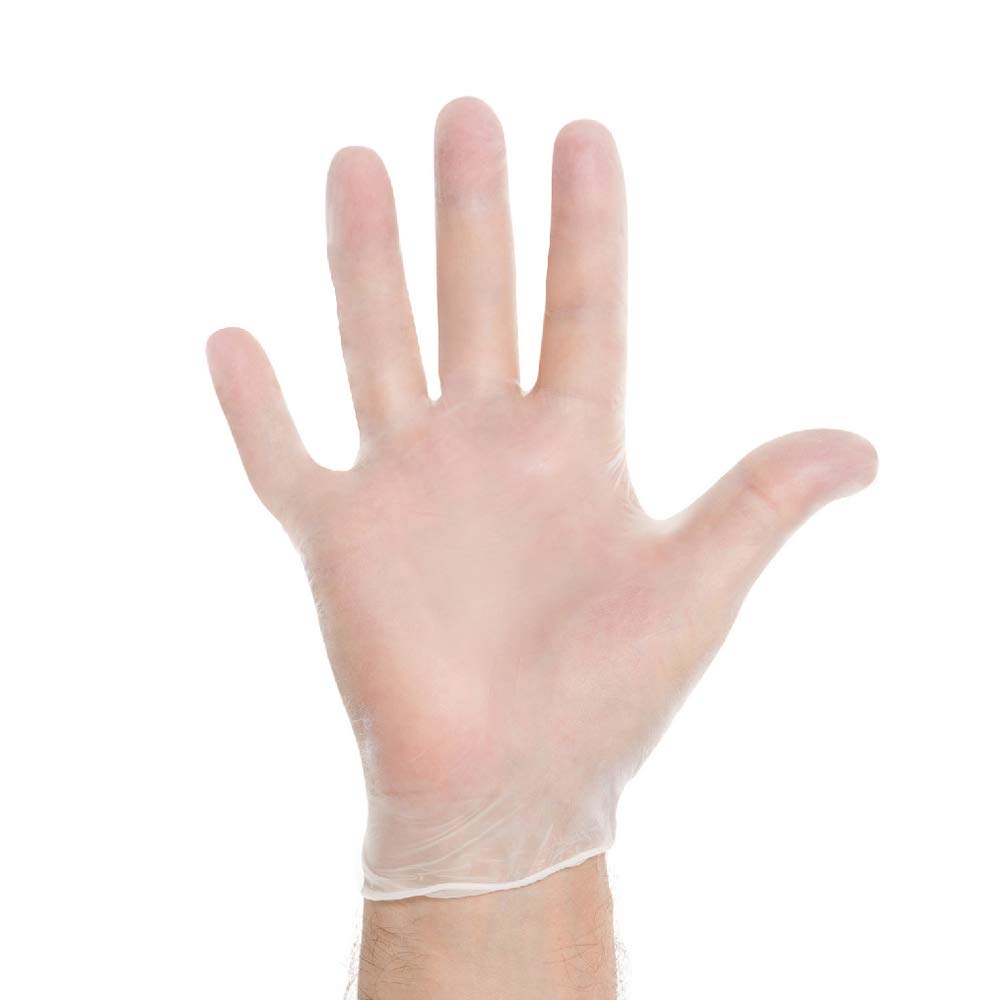HALYARD Disposable Vinyl Gloves, Powder-Free, Industrial, Food Service, Cleaning, 5.9 mil, 9.5", Clear, Large, 55033 (Case of 1000)