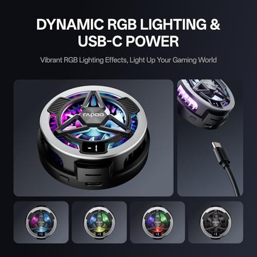 Rapoo MC05 Phone Cooler for Gaming and Streaming, Semiconductor Cooling Technology, Low-Noise, 15W Magsafe Wireless Charger, RGB Cooling Fan with Removable Grip, Compatible with iPhone Magsafe Series - image 6
