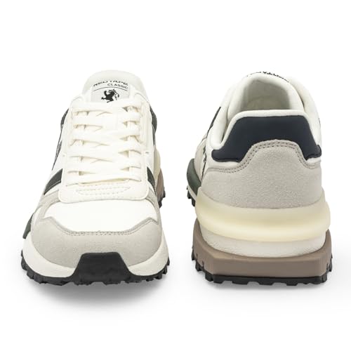 Image of Red Tape Men's Sneakers White Grey Mesh Round Toe Lace-Up