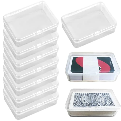 JIUDUOYUAN 8PCS Plastic Playing Card Box, Clear Card Deck Box, Card Game Storage, 3.74 × 2.56 × 1.02 inch, High Capacity Playing Case Cards (No Cards)